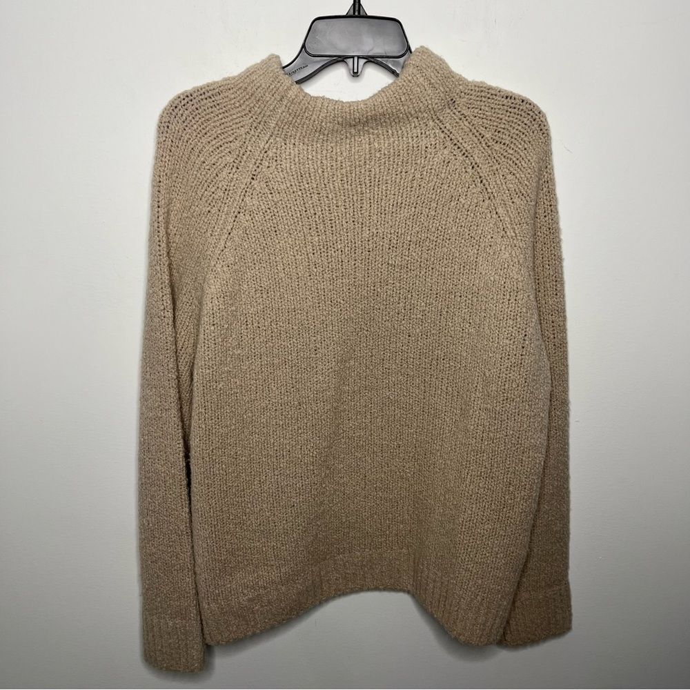 Vince Funnel Neck Chunky Wool Blend Sweater In Burlap M - Picture 8 of 9